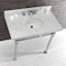 Kingston Brass KVPB36MOQ1 36-Inch Carrara Marble Console Sink, Marble White/Polished Chrome KVPB36MOQ1 - alternate 2